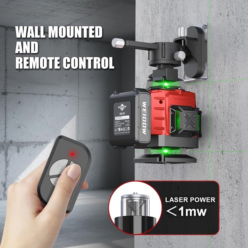 WEIDDW laser level Self Leveling 16 Lines 4×360° for Picture Hanging and Construction, High-capacity Lithium Battery（Safety Class ll, <1mW power output.） - Image 3